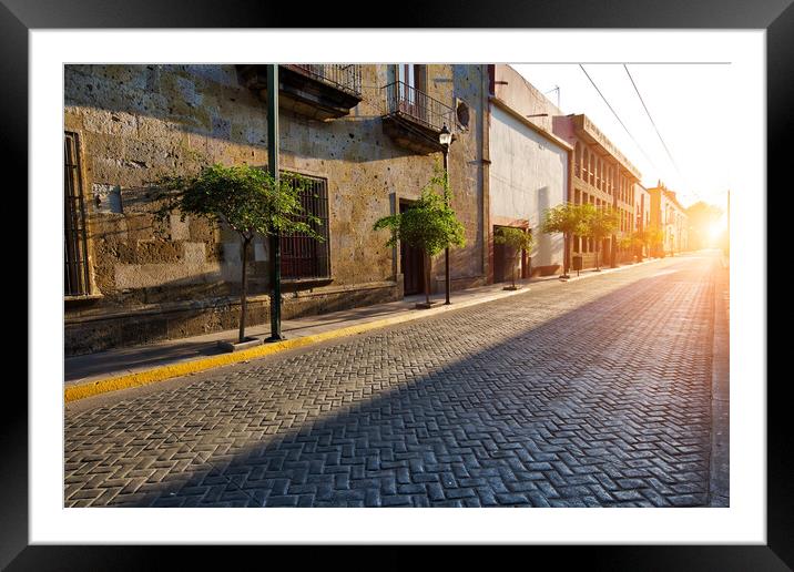 Guadalajara streets in city’s historic center (Centro Historic Framed Mounted Print by Elijah Lovkoff