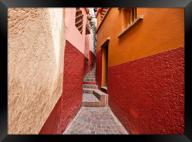 Guanajuato, famous Alley of the Kiss (Callejon del Beso) Framed Print by Elijah Lovkoff