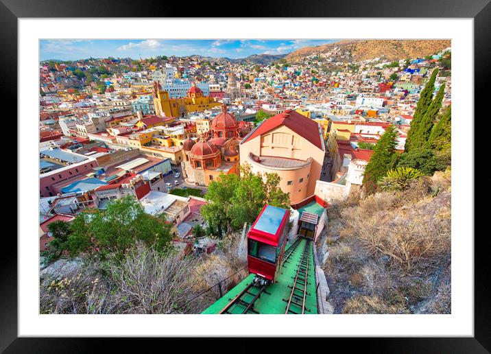 Guanajuato, scenic city lookout and panoramic views Framed Mounted Print by Elijah Lovkoff