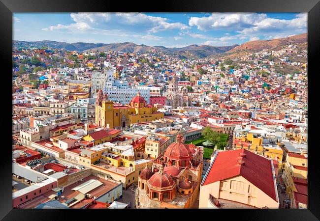 Guanajuato, scenic city lookout and panoramic views from city fu Framed Print by Elijah Lovkoff