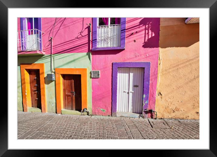 Guanajuato, Mexico, scenic old town streets Framed Mounted Print by Elijah Lovkoff