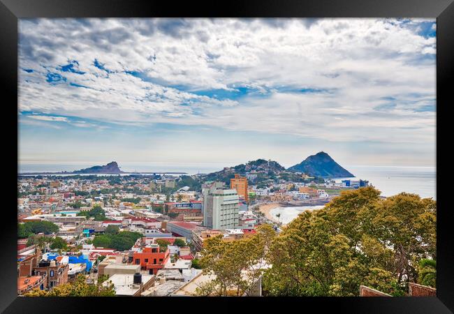 Panoramic view of the Mazatlan Old City, Mexico Framed Print by Elijah Lovkoff