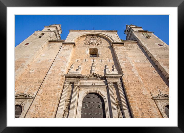 Mexico, Cathedral of Merida, oldest cathedral in Latin America Framed Mounted Print by Elijah Lovkoff