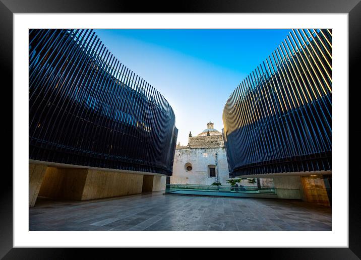 Merida, Mexico , Patio of Strings of the concert hall of Palace of Mexican Music (Palacio de la Musica Mexicana) in Merida, a project designed to revitalize city historic centre Framed Mounted Print by Elijah Lovkoff
