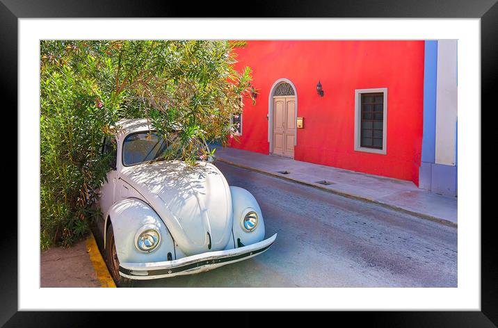 Merida, Mexico, Scenic colorful colonial Merida streets in Mexico, Yucatan Framed Mounted Print by Elijah Lovkoff