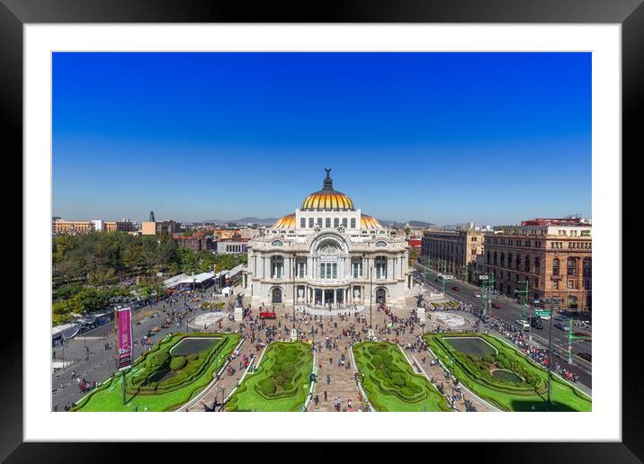 Mexico City, Mexico, Landmark Palace of Fine Arts Framed Mounted Print by Elijah Lovkoff