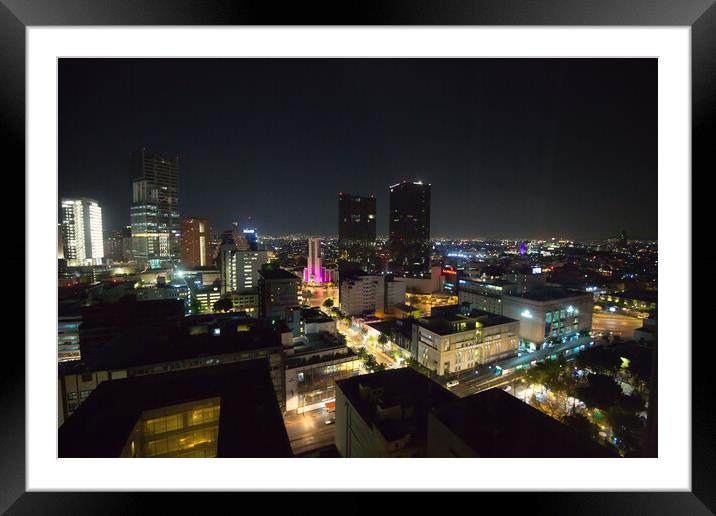 Panoramic view of Mexico City Framed Mounted Print by Elijah Lovkoff