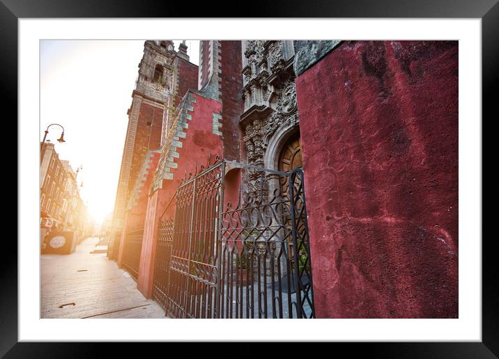 Scenic old churches in Zocalo, Mexico City Framed Mounted Print by Elijah Lovkoff