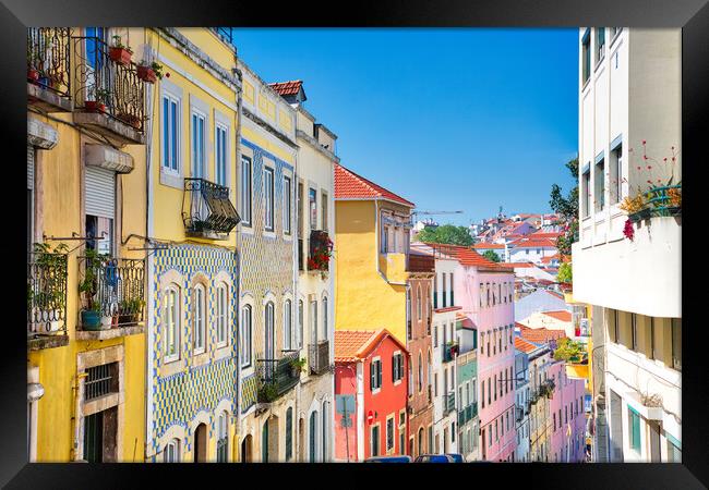 Colorful buildings of Lisbon historic center  Framed Print by Elijah Lovkoff