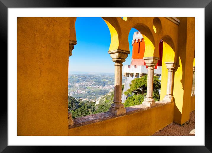 Scenic colorful Pena Palace in Sintra, Portugal Framed Mounted Print by Elijah Lovkoff