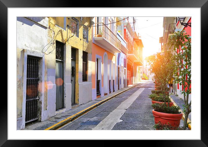 San Juan streets on a bright sunny day Framed Mounted Print by Elijah Lovkoff