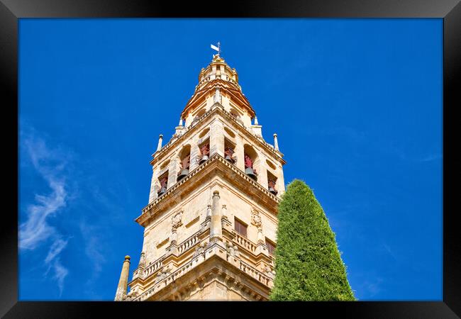 Mezquita Cathedral at a bright sunny day in the heart of historic center of Cordoba Framed Print by Elijah Lovkoff
