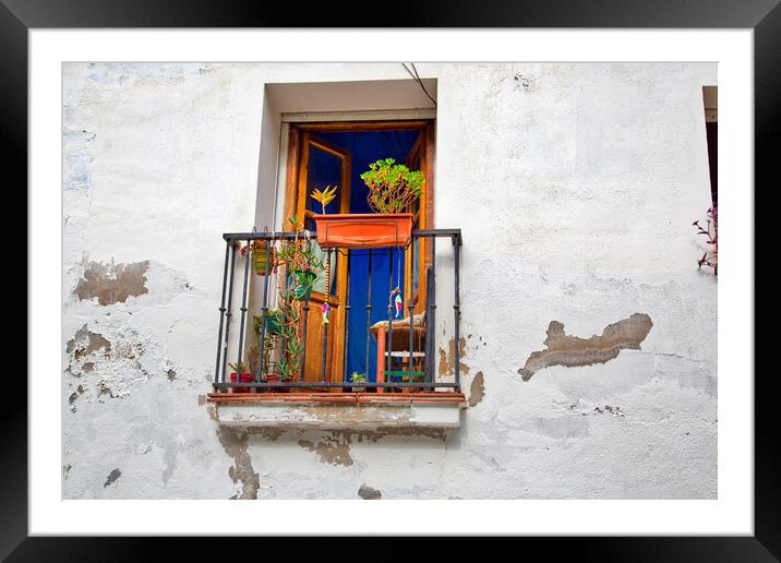 Granada streets and Spanish architecture in historic city center Framed Mounted Print by Elijah Lovkoff