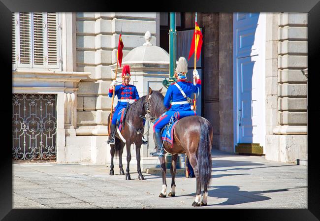 Change of national guard in front of Royal Palace in Historic center of Madrid Framed Print by Elijah Lovkoff