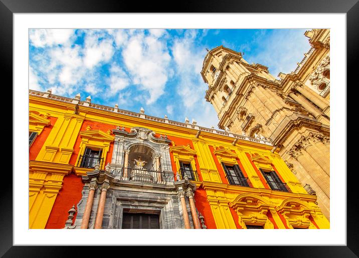 The Central Cathedral of Malaga (Catedral de Encarnacion), Andal Framed Mounted Print by Elijah Lovkoff