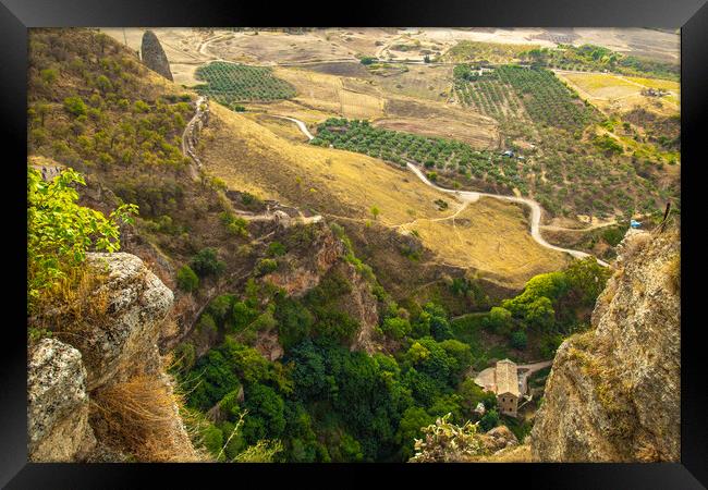 Scenic Andalusian landscapes near Ronda, Spain Framed Print by Elijah Lovkoff
