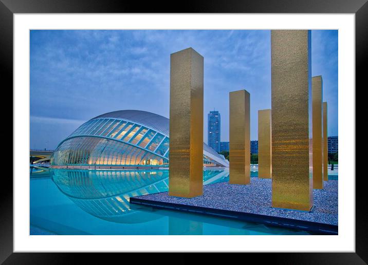 The Science Museum of Principe Felipe, City of Arts & Science -Valencia, Spain Framed Mounted Print by Elijah Lovkoff