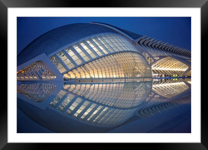 The Science Museum of Principe Felipe, City of Arts and Science - Valencia, Spain Framed Mounted Print by Elijah Lovkoff