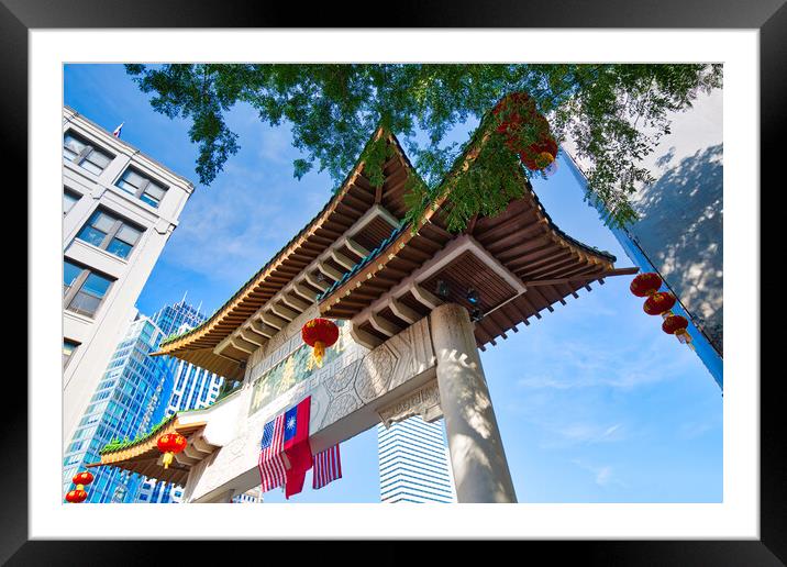 Entrance to Boston Chinatown Framed Mounted Print by Elijah Lovkoff