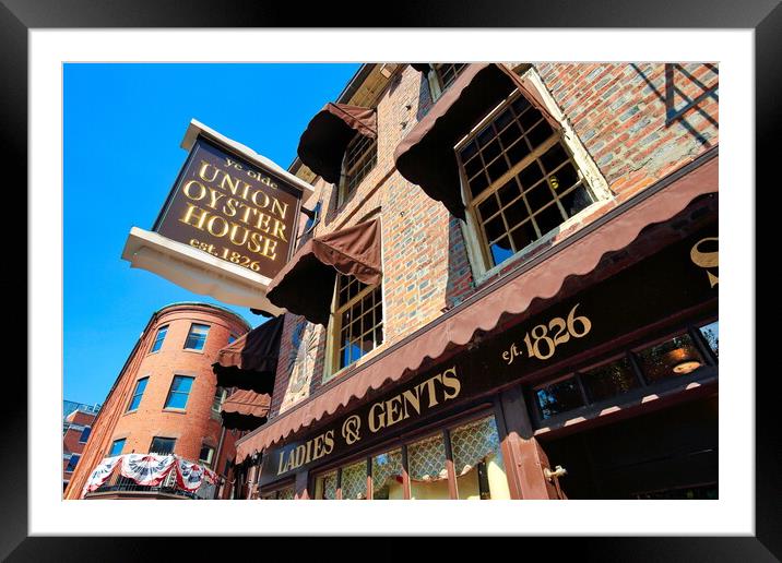Famous pubs in Boston Harbor and South Market Framed Mounted Print by Elijah Lovkoff