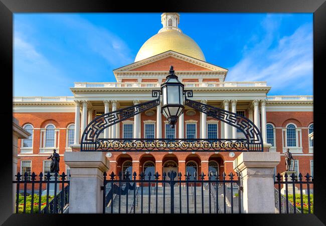 Massachusetts Old State House in Boston historic city center Framed Print by Elijah Lovkoff