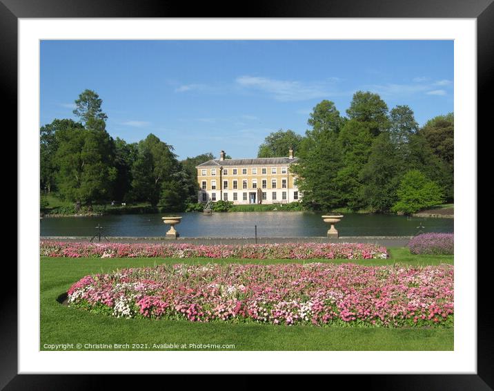 Kew Gardens with lake  Framed Mounted Print by Christine Birch