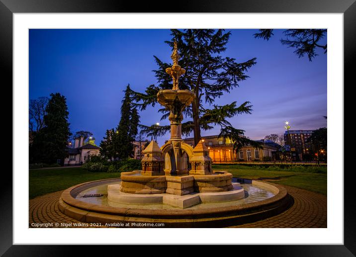 Hitchman Fountain, Royal Leamington Spa Framed Mounted Print by Nigel Wilkins