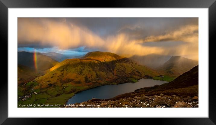 Buttermere Shower Framed Mounted Print by Nigel Wilkins