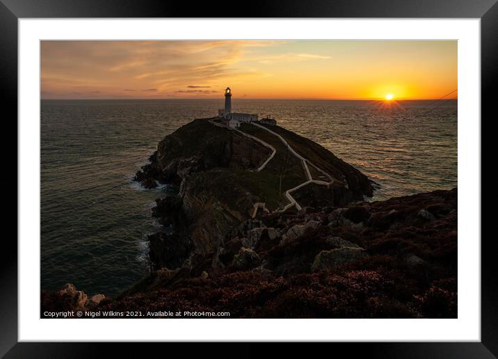 South Stack Sunset Framed Mounted Print by Nigel Wilkins
