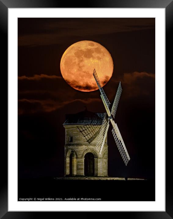 Chesterton Supermoon Framed Mounted Print by Nigel Wilkins