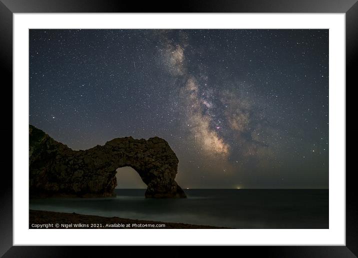 The Milky Way at Durdle Door Framed Mounted Print by Nigel Wilkins