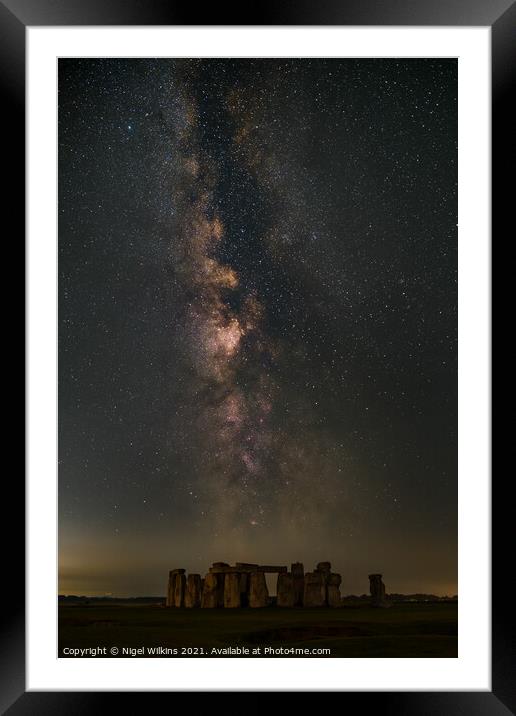 Centre of the Galaxy - Stonehenge Framed Mounted Print by Nigel Wilkins