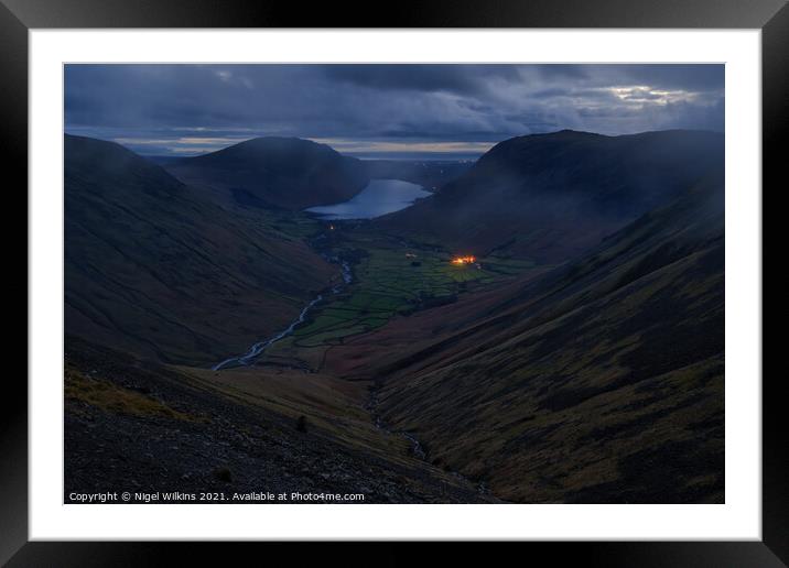 Nightfall at Wasdale Head Framed Mounted Print by Nigel Wilkins