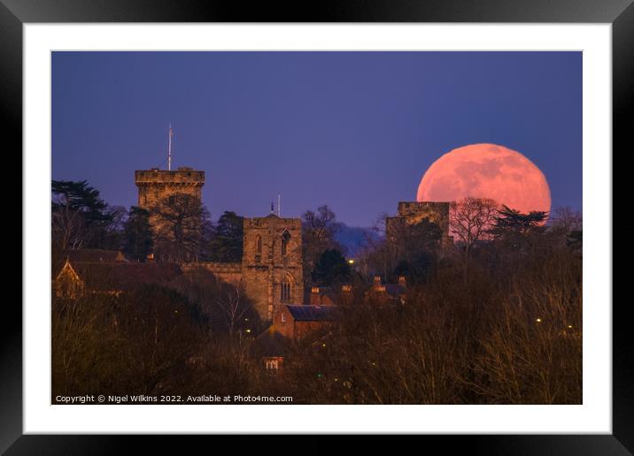 Warwick Castle Moonrise Framed Mounted Print by Nigel Wilkins