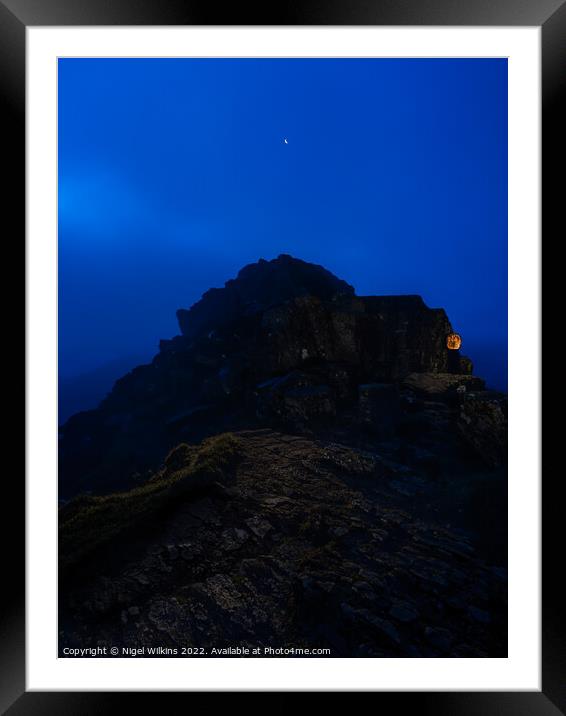 The Dixon Memorial, Striding Edge Framed Mounted Print by Nigel Wilkins
