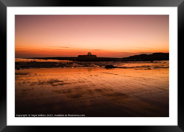 Afterglow - Eglwys Cwyfan, Anglesey Framed Mounted Print by Nigel Wilkins