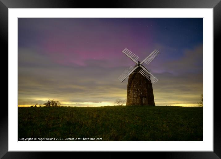Tysoe Windmill Aurora Framed Mounted Print by Nigel Wilkins