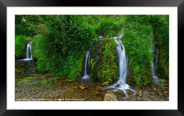 River Lathkill Waterfall Framed Mounted Print by Nigel Wilkins