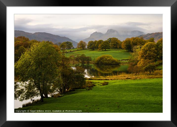 Langdale Pikes, Lake District Framed Mounted Print by Nigel Wilkins