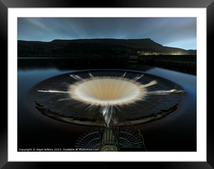 Ladybower Reservoir Plughole Framed Mounted Print by Nigel Wilkins