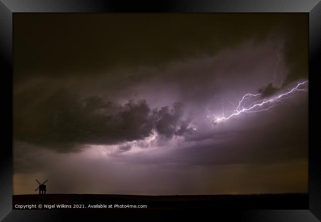 Chesterton Lightning Storm Framed Print by Nigel Wilkins