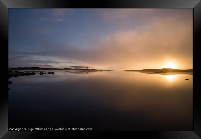 Loch Ba Sunrise Framed Print by Nigel Wilkins
