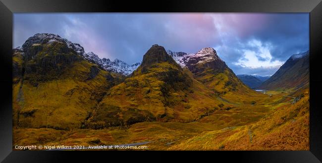 The Three Sisters of Glen Coe Framed Print by Nigel Wilkins