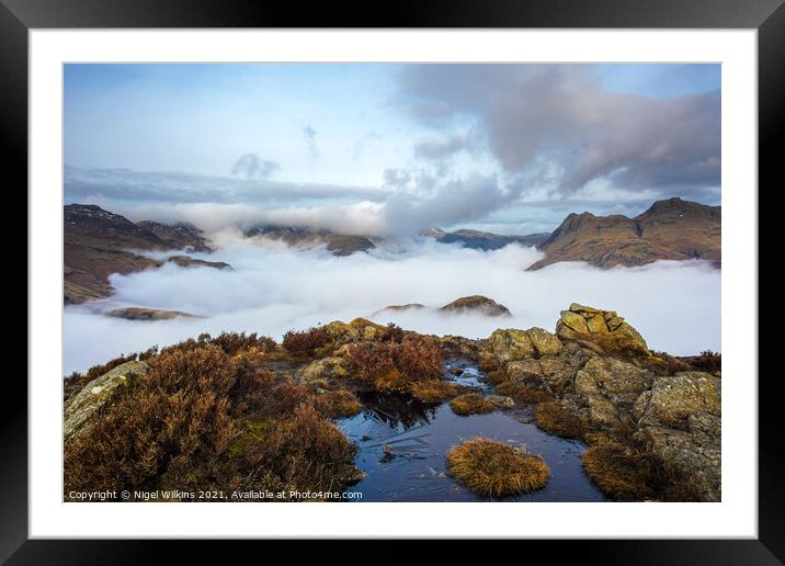 Langdale Inversion Framed Mounted Print by Nigel Wilkins