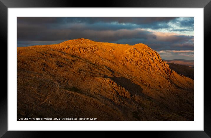 Scafell Pike sunset Framed Mounted Print by Nigel Wilkins