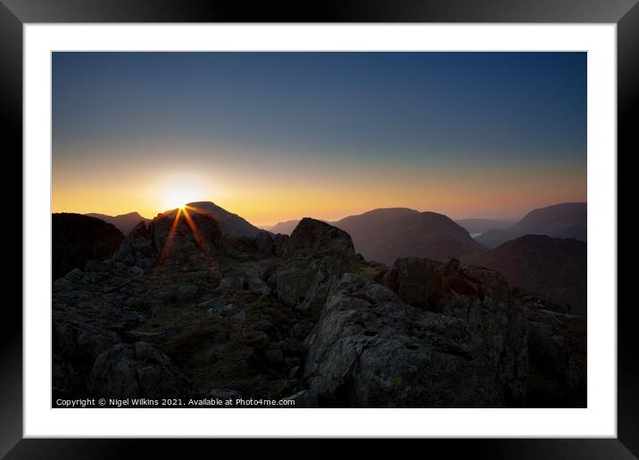 Mountain Sunrise Framed Mounted Print by Nigel Wilkins
