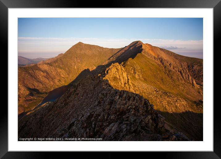 Crib Goch & Snowdon Framed Mounted Print by Nigel Wilkins