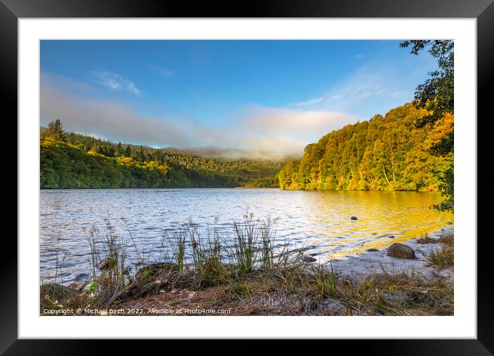 A Tranquil Autumn Morning at Loch Fascally Framed Mounted Print by Michael Birch