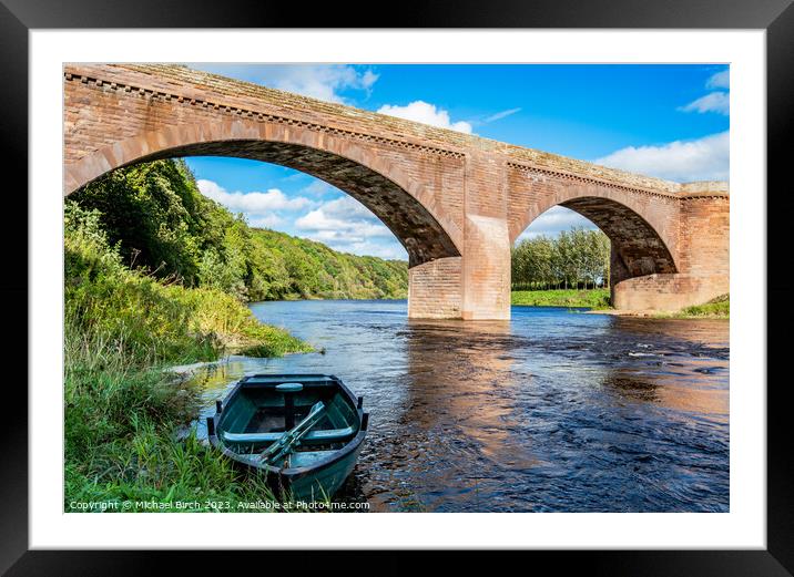BRIDGE OVER RIVER TWEED  Framed Mounted Print by Michael Birch
