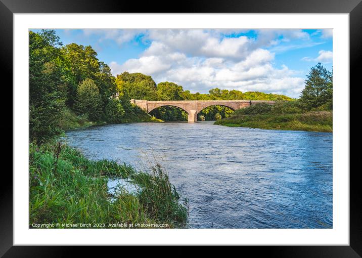 BRIDGE over RIVER TWEED  Framed Mounted Print by Michael Birch